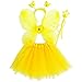 Produktbild Gaga city 4 Stück Kostüm Mädchen Fee Flügel Tutu Set Schmetterlingsflügel Zauberstab Stirnband Prinzessin Kinder Party Kostüm Cospaly Karneval