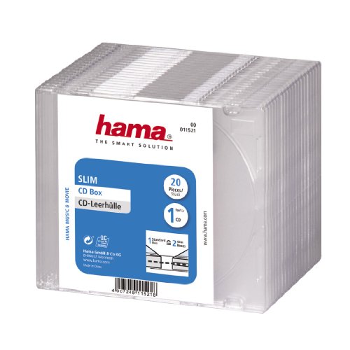Hama CD-Leerhülle (20er-Pack, Slim, Höhe 5,2mm) CD-Schutzhülle weiß