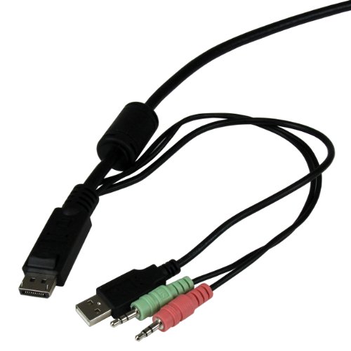 StarTech 2 Port USB DisplayPort KVM Switch mit Audio und Fernschalter – Desktop Umschalter USB Powered – 1920×1200 - 3