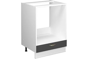 Vicco Armario para Horno Empotrado Fame-Line, Antracita/Blanco, 60 cm sin encimera