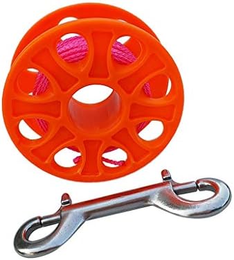 IPOTCH Compact Scuba Diving Dive Reel, Finger Spool & 18m/30m High Visible Strong Line, Stainless Steel Dual End Bolt Snap Safety Gear Equipment