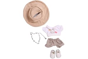MINGSOLDIER Cl ES Muñeca de 17 cm - Accesorios de Traje de Relajación para Labubu - Incluye Sombrero, Zapato, Pantalón, Camisa y Collar (Sin Muñeca)