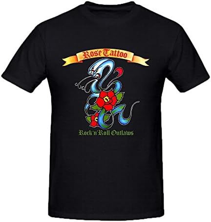 Rose Tattoo Rock N Roll Outlaws Funny Tee Shirts For Men