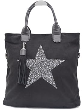 Vain Secrets Sternen Shopper Damen Handtasche mit Schulterriemen