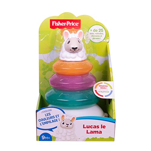 Fisher-Price Linkimals Lucas le Lama, pyramide interactive, jouet bébé à empiler, sons et lumières, version française, 6 mois et plus, GHY79 – Image 7