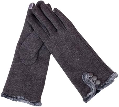GAZHFERA Thick Warm Texting Gloves Cold Weather Gloves Cycling Gloves For Women,Gray-OneSize