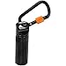 Produktbild COM-FOUR® Outdoor Notfallflasche, Medizin-Flasche, Pillendose, Pillenbox, schwarz aus Aluminium und wasserdicht plus Schraubkarabinerhakenin schwarz-orange zum Befestigen (1 Stück Premium - Krabiner Schwarz)