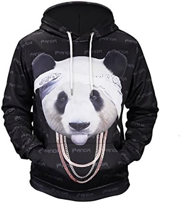 Mens Womens Boys Girls Hoodies 3D Prints Lightning Panda Sweatshirt Full Sleeve Casual Work Leisure Sport Sweater Pull Over Large Size,OneColor-M