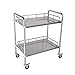 Produktbild Medizinischer Wagen 2-stufiger Wagen für medizinische Geräte mit Universal-Bremsrädern, Edelstahl-Schönheitssalon-Rollwagen, 86 cm hoher Hauswagen (größe : M-66×44×86cm)