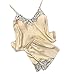 Produktbild POIUDE Damen Nachthemd Nachtkleid Schlafanzug Spitze Anzug Hausdienst Reizwäsche Unterwäsche Lingerie Erotic Nachtwäsche(Beige, S)