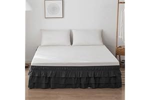 UYEOCO LANG ZI Falda de Cama,150/180 cm Volantes elástica Falda de Cama Bedding Ruffled Bedskirt Medidas canapé Cubre unda de somier Faldón de Volantes con (Color : B, Size : 180 * 200+38CM)