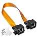 Produktbild HB Digital LAN Ethernet RJ45 Fensterdurchführung Kabel High-Quality Gold + 2 Befestigungsschrauben + 2 x Klebepads (doppelseitiges Klebeband) für Fenster und Türen Ultra Flach