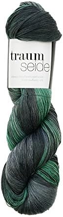 Zitron Traumseide 100% Silk Lace Yarn Multi Shade 108 Jade/Grey - 100g hank