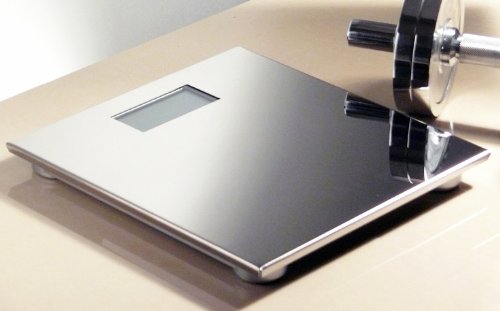 Designwaage, Personenwaage bis 200Kg mit Jumboanzeige, Hochglanzpoliertes Edelstahl - 5
