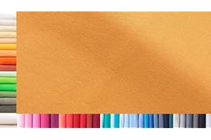 1buy3 Tissu de côtes Jersey XXL au mètre|Double : 75cm de Largeur|Simple : 150cm de Largeur|Couleur : 07 Orange Pastel|1m de Longueur|96% Coton, 4% élasthanne|Plus de 50 Coloris au Choix|Jersey