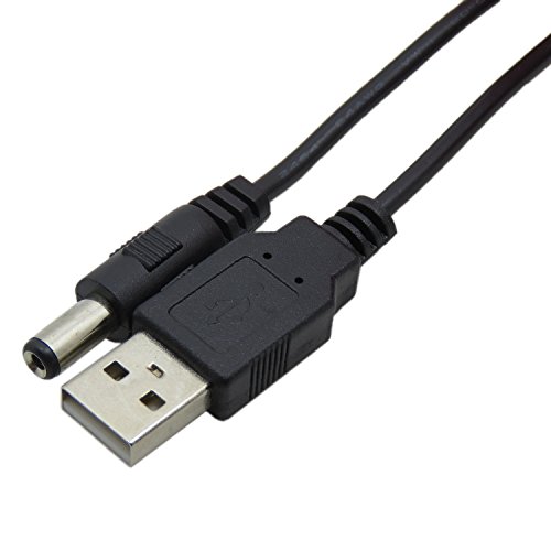 CableDeconn USB to 5.5 mm/2.1 mm 5 Volt DC Barrel Jack Power Charge Kable