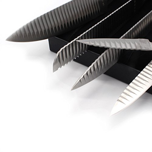 1aTTack.de Messer Messerset 5-teilig mit Spezialklingen Hygienisch und Scharf Edelstahl - 6