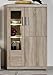 Dreams4Home Vitrine 'Bern V', (B/H/T) ca. 80 x 130 x 36 cm, Stauraumvitrine, Anrichte, Schrank, Highboard, Wohnzimmerschrank, Wohnzimmer, Büro, Gästezimmer, Korpus + Front: Eiche Sägerau