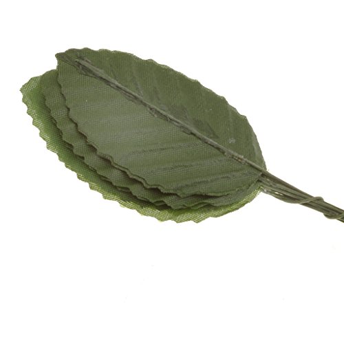 200pcs Künstliche Blätter Deko Blätter Grün Floristik Basteln Hobby Seide Rosenblätter Blumensträuße Hochzeit Knopfhellgrün – dunkelgrün - 8