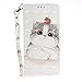 Produktbild Kucosy Lederhülle Schutzhülle für iPhone 7 Plus/8 Plus, 3D Gemaltes Muster Premium PU Leder Flip Case Etui Brieftasche Ledertasche Malerei Flip Handytasche für iPhone 7 Plus / 8 Plus, Nette Katze