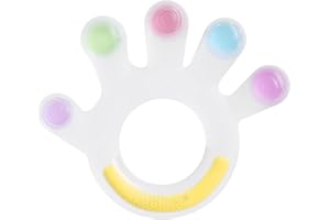 Haakaa Juguetes Dentición Mordedores de Bebé 3+ Meses Mordedor Bebes Refrigerante 100% de Silicona BPA-Gratis, Apariencia Palma de Colores