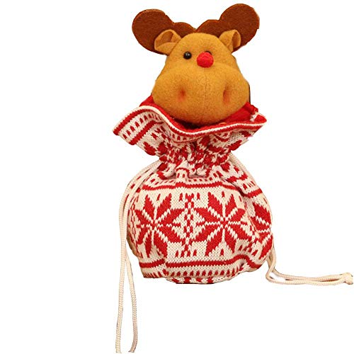 Preisvergleich Produktbild iStary Geschenktüten Weihnachten Santa Claus Schneemann Elk Kleine Tasche Weihnachten Kordelzug Weihnachten Candy Bag Weihnachtsbeutel Dekor Hochzeits Haus Partei Süßigkeit