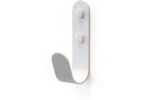 The Hairpin Leg Co. [HLC] Metal J Wall Hook. Chunky Modern Playful Coat Hook - White