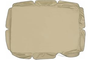QYCSL 2 & 3 Seater Sizes Outdoor Garden Swing Chair Canopy Cover Waterproof Windproof Anti-Uv Hammock Replacement Canopy Roof Sun Shade Cover (Only Canopy Cover),Beige,142x120x18cm/56x47x7''