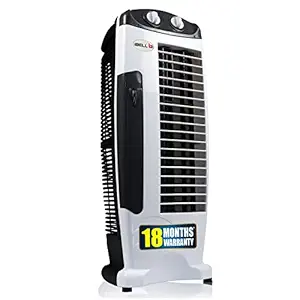 iBELL DELUXEBK Tower Fan with 25 Feet Air Delivery, 4 Way Air Flow, High Speed, Anti Rust Body (Black)