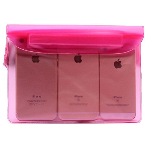 Keyihan Borsa Impermeabile Spiaggia Sacchetto a Secco, Custodia Impermeabile per Sport Acquatici Barca Mare Maggior Spazio con Cinghia Regolabile Perfetto per Spiaggia/Piscine/Nave/Pesca (Rosa Caldo)