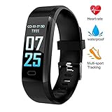 YWYU Fitness-Tracker, Smart-Band mit Herzfrequenz-Schlafmonitor, IP67-wasserdichte Fitness-Uhr, Farbbildschirm-Aktivitäts-Tracker-Uhr mit Blutdruck, Kalorienzähler-Pedometer für Android & iOS