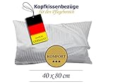 kochecht und chlorbeständig – Bettwäsche von „Dormisette“ – erhältlich als Kissenbezug oder als Deckenbezug in je 2 Größen – Pflegebereich + Hotels + Pensionen, Kissenbezug 40 x 80 cm - 2