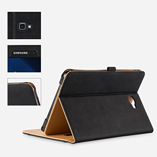 Galaxy Tab A 10.1 Hülle, E-Tree Smart Hülle Schutzhülle Tasche Folio PU-lederne Cover für Samsung Galaxy Tab A 10.1″ (SM-T580 / T585) Tablet – Schwarz - 7