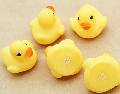 Hosaire 20/40/60 Stck Enten Baby Dusche Spielzeug Gelb Entchen Gummi-ente,Squeeze wird klingen - 6