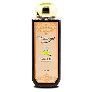 Vedanya Organics Pure & Natural Anti Greying Hair Oil | Hair Oil Combination of Bhringraj, Curry Leaves, Jatamansi | Bhrigraj Hair Oil for Damaged Hairs | Hair oil for Hair Growth , Men/Women 100ml (Pack of 1)