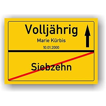 Ortsschild Zum 18. Geburtstag – Alu-Schild Mit Sprüchen, 20x26,5 Cm – Lustige Deko Zur Volljährigkeit