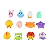 Peradix Baby Wasserspielzeug Badspielzeug süße quietschende Tiere 12 PCs Set (zufällig senden) - 4