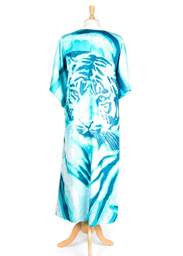 African Tiger Kaftan in Turquoise size 14-28