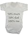 50 Percent Mum 50 Percent Dad 100 Percent Perfect Cute Family Gift Baby Onesie Vest