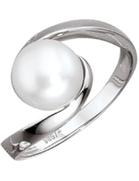 JOBO Damen-Ring 333 Gold Weißgold 1 Süßwasser-Perle