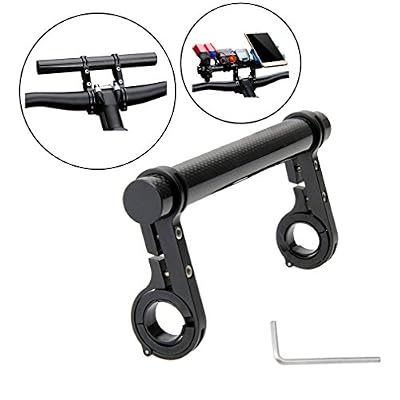 XenYonve Guidon De VéLo Support VéLo Pour Extension De LumièRe, VéLo Vtt Guidon Extension,Double Cadres En Fibre De Carbone Pour Supports De VéLo, Compteur De Vitesse VéLo, GPS, Smartphone Ou CaméRa De Mouveme