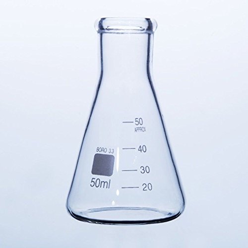 buybysky – Borosilikat 3.3 Graduated konische Glas Fläschchen für Labor 50 ml