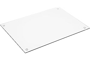 Muldale Clear Glass Worktop Saver for Kitchen - Toughened Glass Kitchen Worktop Protector Heat Resistant - Non Slip Chopping Board - Great for Protecting Work Surfaces or Tabletop