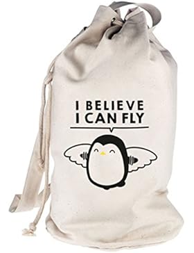 Lustiger bedruckter Seesack Umhängetasche Schultertasche Beutel Bag I Believe I Can Fly