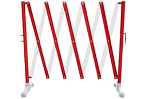Flexibarrier - Barrera extensible con base (3 m), rojo y blanco, 1