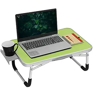 Kurtzy Foldable Laptop Study Table Bed Sofa Stand Home Desk with In-built Cup Holder