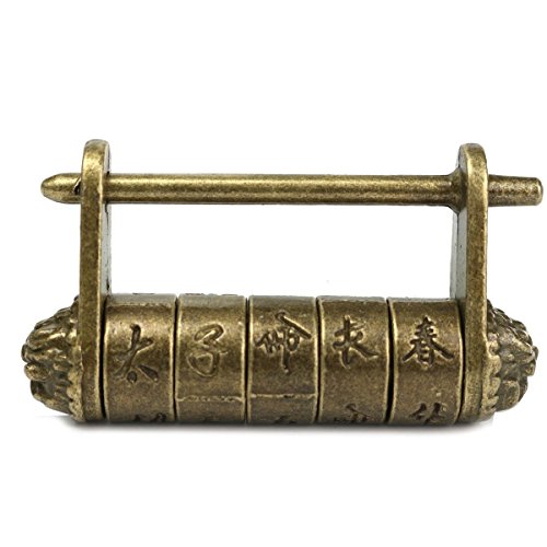 veroda Chinesische Old Style Geschnitzt Wort Passwort Vorhängeschloss Schlösser - 2