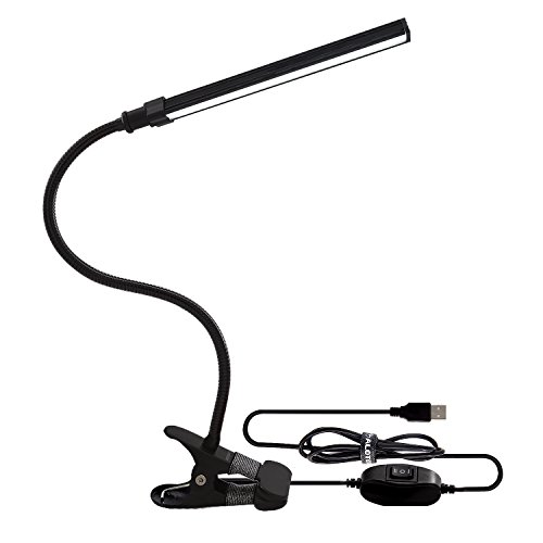 ALOTOA Lampe Clip pliable Lampe de bureau réglable de la Luminosité,Led clignotant 5W LED flexible avec port USB, 2 niveaux dimmable, puissant bouton, Eye-Care pour la lecture de nuit, de travail