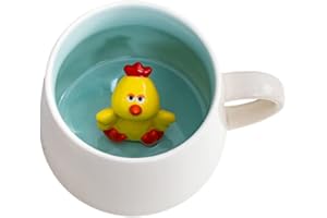 Biigming Tasse Poulet 3D, Tasse Aniaml 3D en Céramique, 350 ml Mug Humour Faite à la Main, Tasse à Café comme Cadeaux pour Noël, Anniversaire, Femmes, Enfants(Poulet)