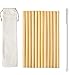 Produktbild 12 Stück 100% natürliche, umweltfreundliche wiederverwendbare Bambus-Trinkhalme, robust und langlebig, umweltfreundlich, sicher, Nylon Reinigungsbürsten
